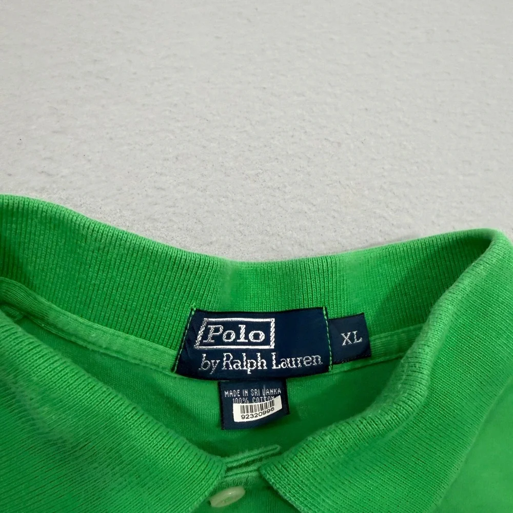 Vintage Polo Ralph Lauren Shirt Mens XL Green Classic Fit Short Sleeve Pony
